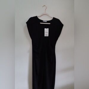 Brand New Zara Black Midi Dress
